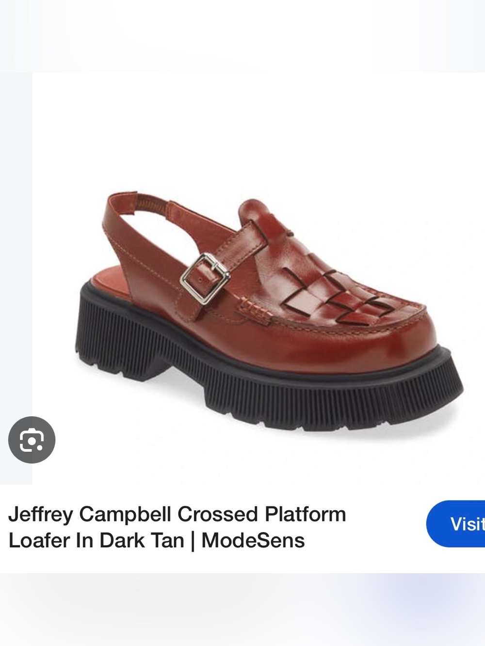 Jeffrey Campbell Brown Woven Platform Slingback Loafer with Black Sole - size 11 - Picture 2 of 6